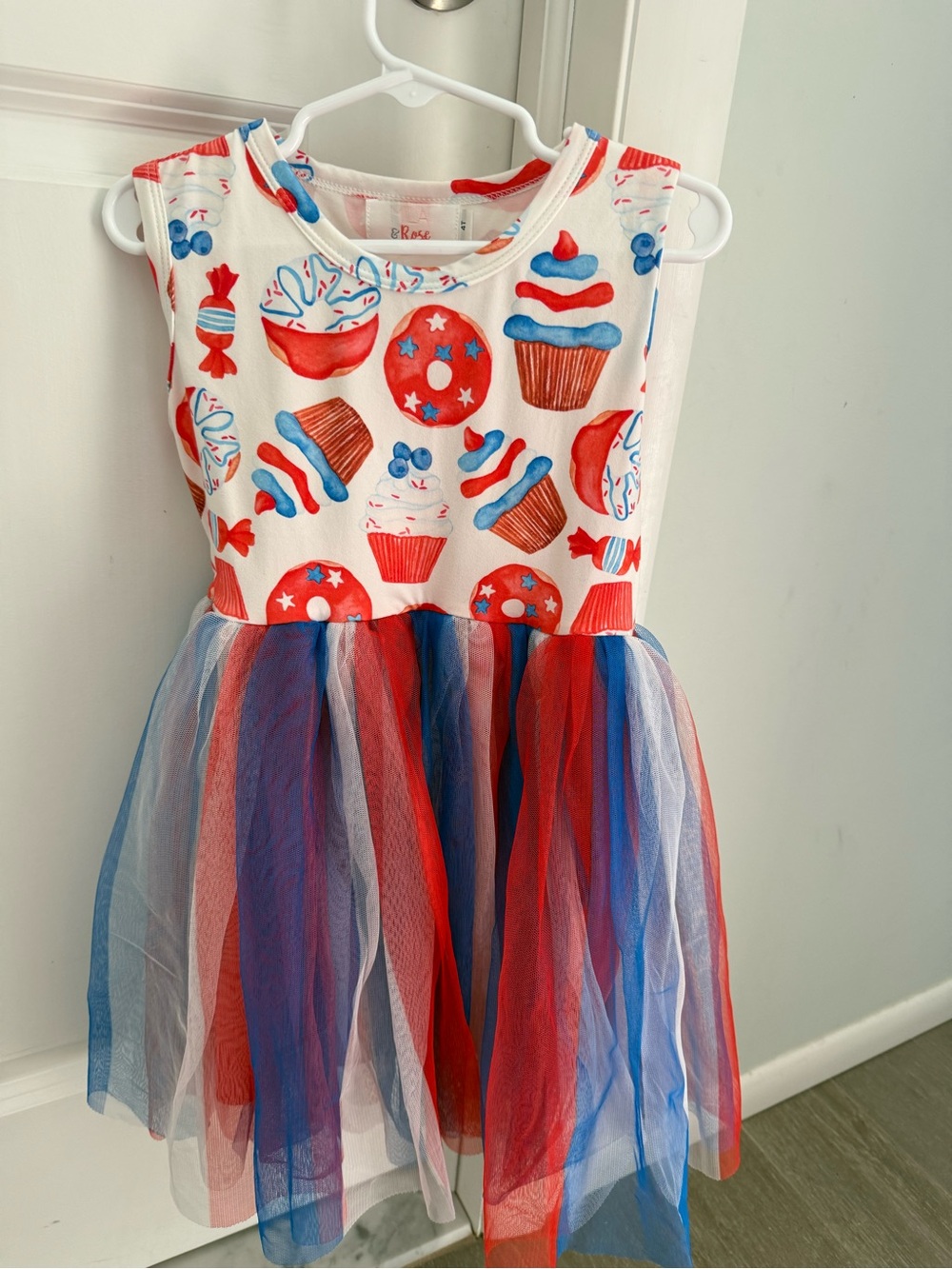 Girls Red, White & Blue Cupcake Tulle Party Dress